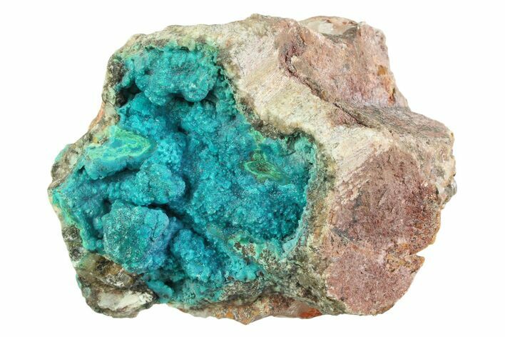 Vibrant Teal Chrysocolla with Quartz Formation - Peru #358698